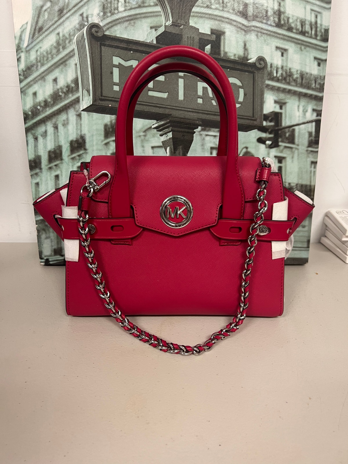 Michael Kors Carmen Small Saffiano Leather Satchel 30s0snms0l